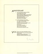 Anniversary & Vigil (Broadside) by Ian Hamilton